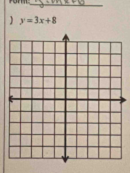 Form:_ 
) y=3x+8