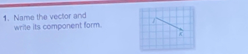 Name the vector and 
write its component form.