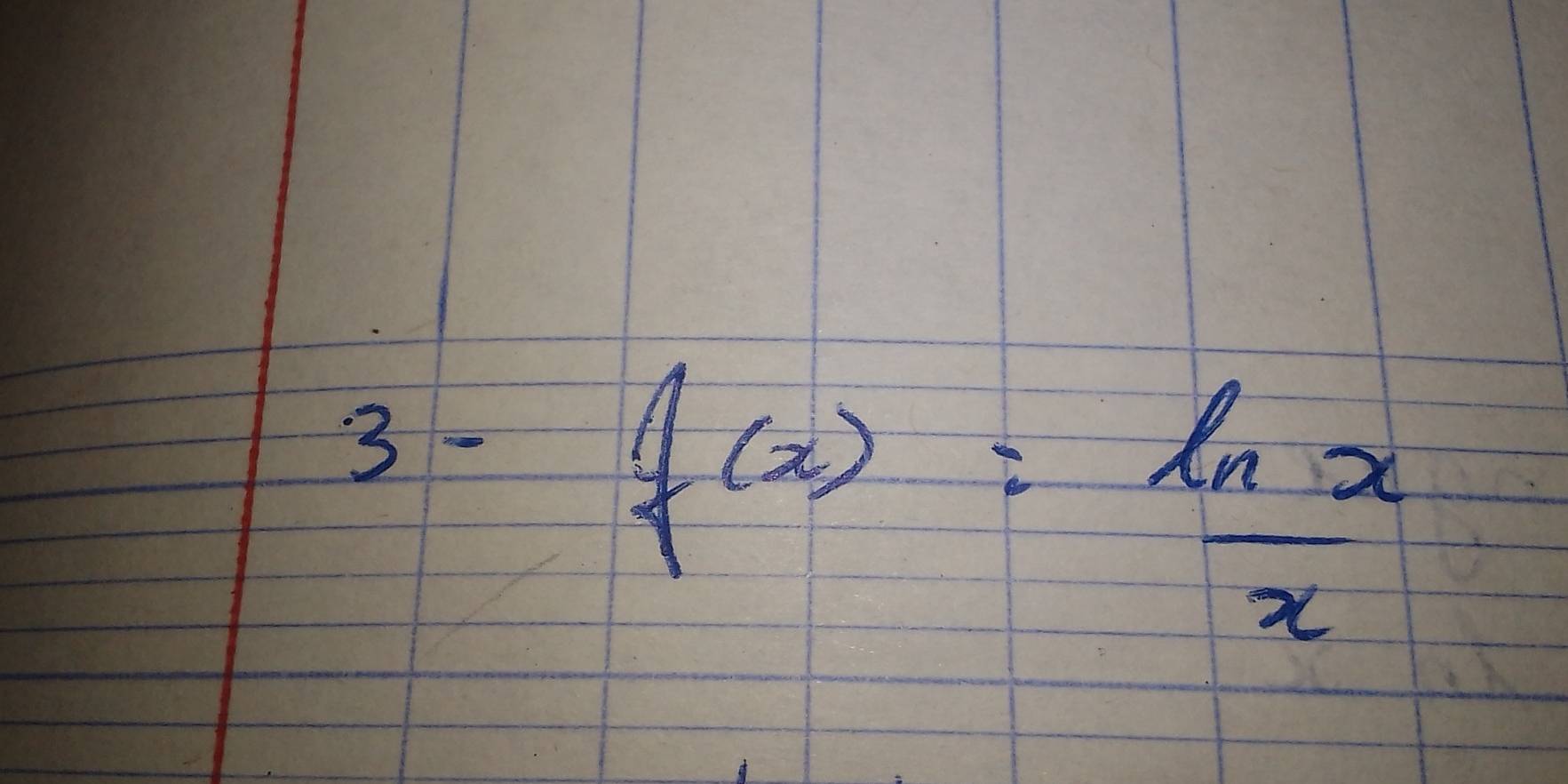 3-f(x)= ln x/x 