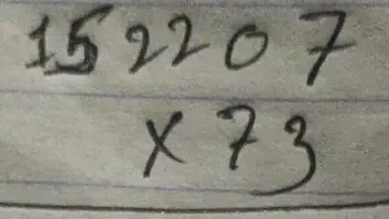 Solved: beginarrayr 152207 * 73 hline endarray [Math]