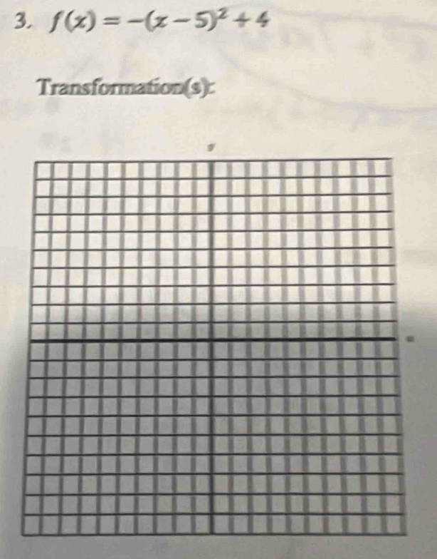 f(x)=-(x-5)^2+4
Transformation(s):