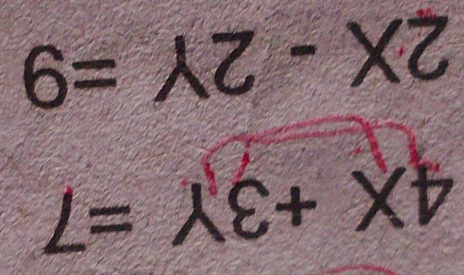 4X+3Y=7
2X-2Y=9