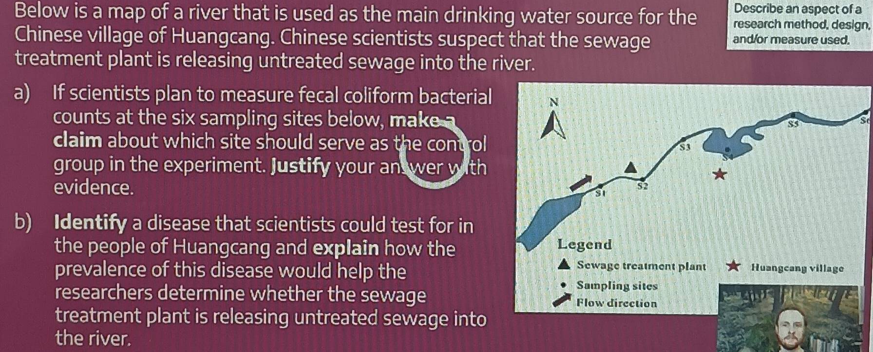 Solved: Describe an aspect of a Below is a map of a river that is used ...