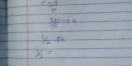 e= f/k 
 20r/50 =0.4
12 F
x_2=