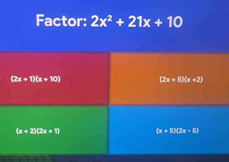 Factor: 2x^2+21x+10