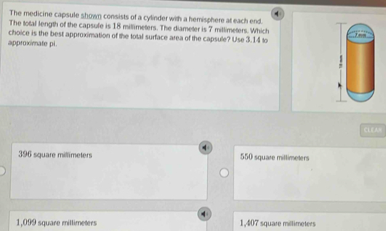 Solved: The medicine capsule shown consists of a cylinder with a ...