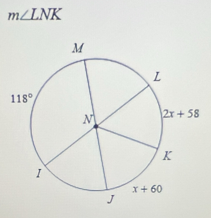 m∠ LNK