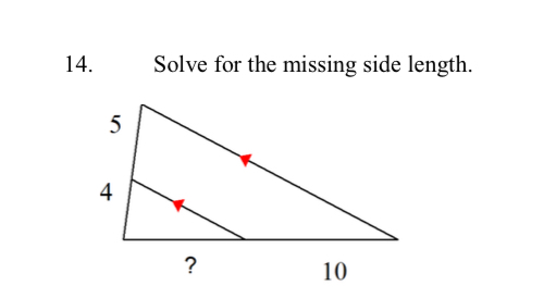 Solve for the missing side length.