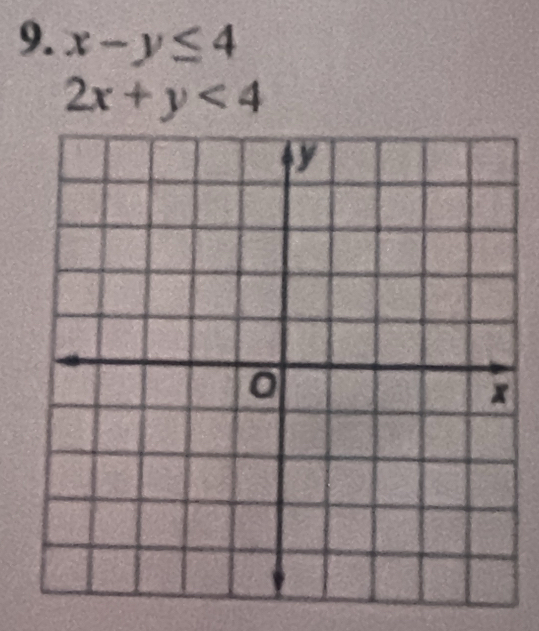 x-y≤ 4
2x+y<4</tex>