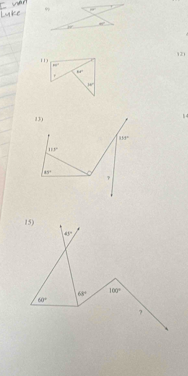 86°
84°
？
36°
14