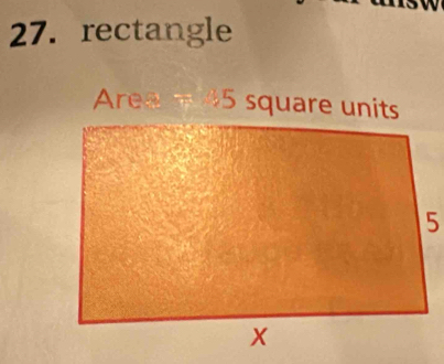 rectangle
Area=35 square units