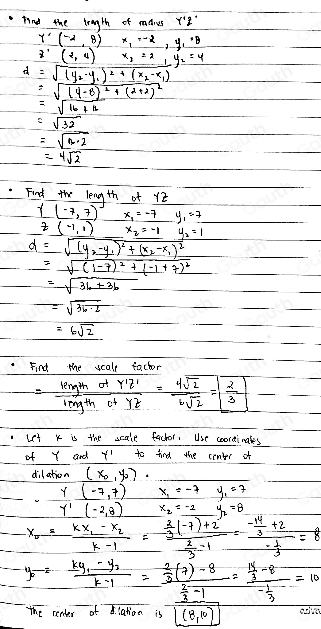 Solved: In the graph below, circle Z' is the image of circle Z after a ...