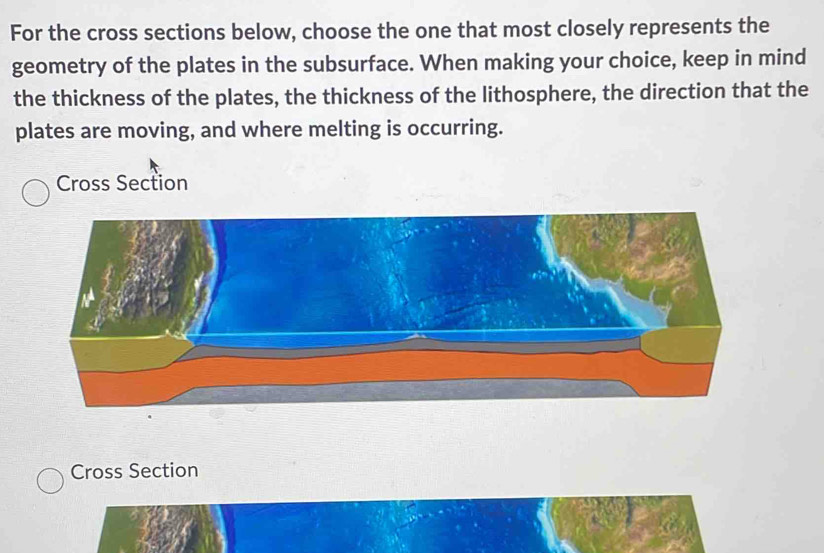 Solved: For the cross sections below, choose the one that most closely ...