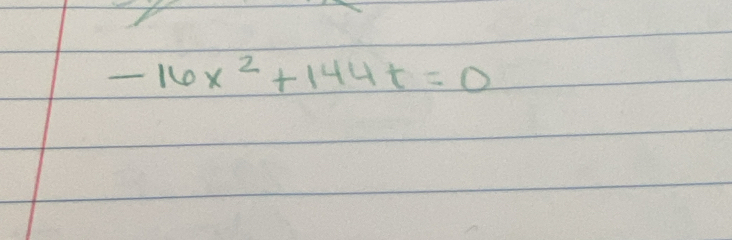 -16x^2+144t=0