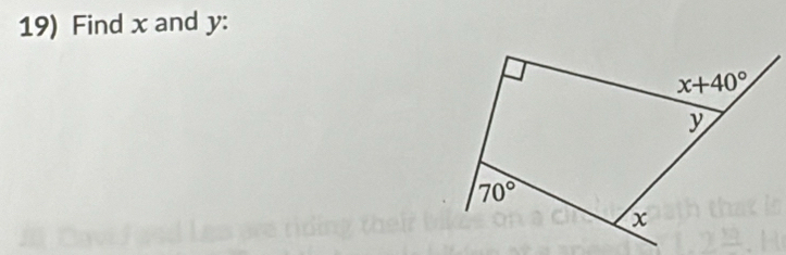 Find x and y: