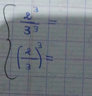 beginarrayl  2^3/3^5 = ( 2/3 )^2=endarray.