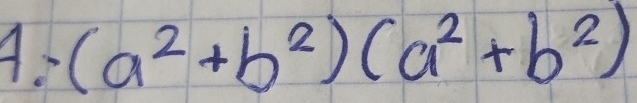 A: (a^2+b^2)(a^2+b^2)