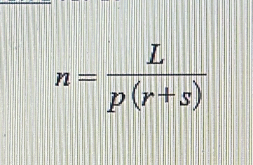 n= L/p(r+s) 