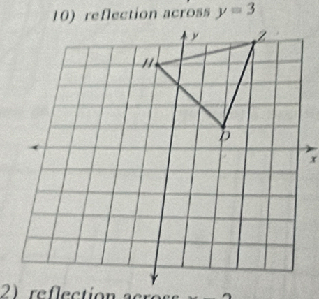 reflection across y=3
2) reflection acros