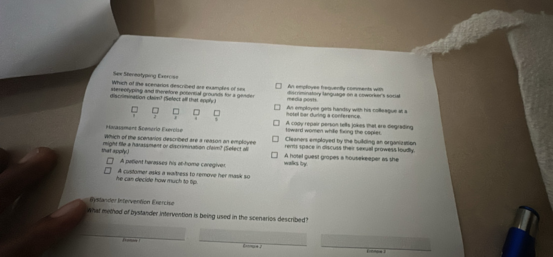 Solved: Sex Stereotyping Exercise Which of the scenarios described are ...