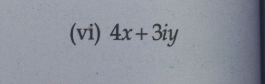 (vi) 4x+3iy