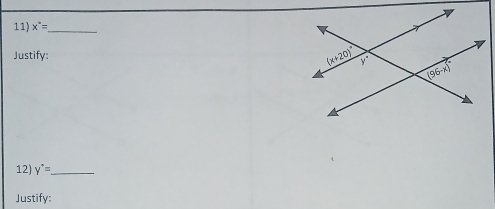 x°= _
Justify:
12) y^(·)= _
Justify: