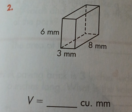 V=
_ cu. mm