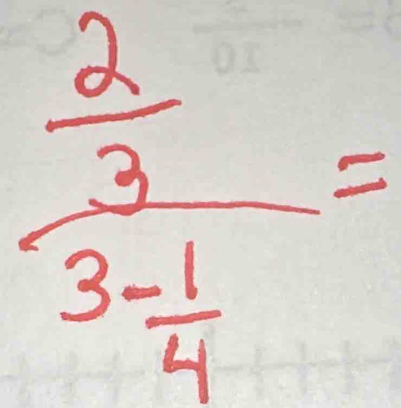 frac  2/3 3- 1/4 =