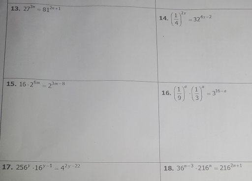 27^(3n)=81^(2n+1)
1
17