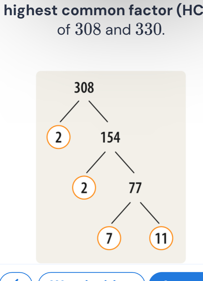 highest common factor (HC 
of 308 and 330.