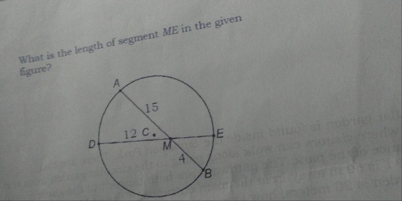 What is the length of segment ME in the given 
figure?