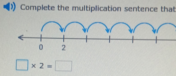 Complete the multiplication sentence that
□ * 2=□