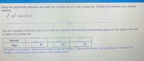 Solved: Solve the polynomial inequality and graph the solution set on a ...