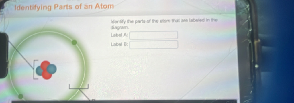 Solved: Identifying Parts of an Atom Identify the parts of the atom ...