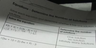 Equations - Deter
s
Solve e