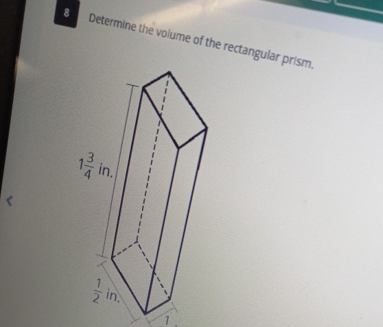 Determine the volume of the rectangular prism.