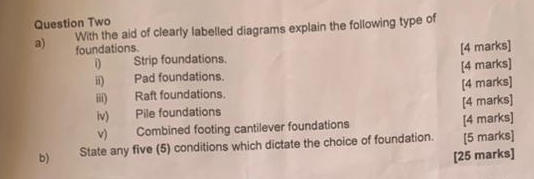 Solved: Question Two a) With the aid of clearly labelled diagrams ...