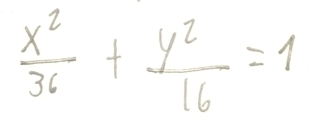  x^2/36 + y^2/16 =1