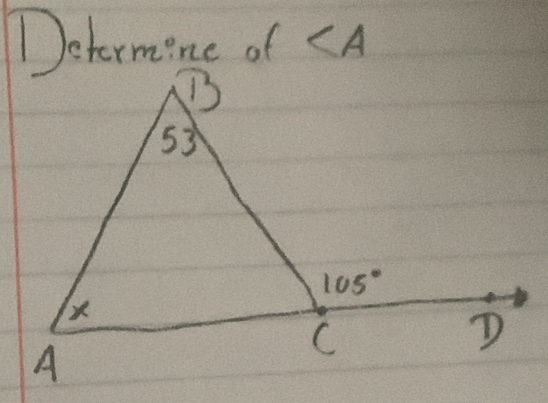 Determine of ∠ A