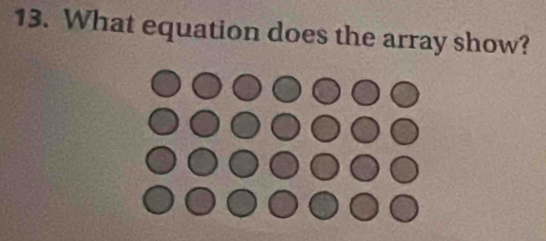 What equation does the array show?