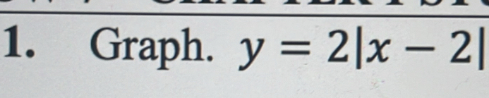 Graph. y=2|x-2|