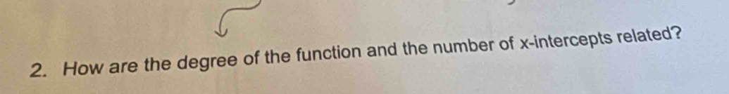 How are the degree of the function and the number of x-intercepts related?