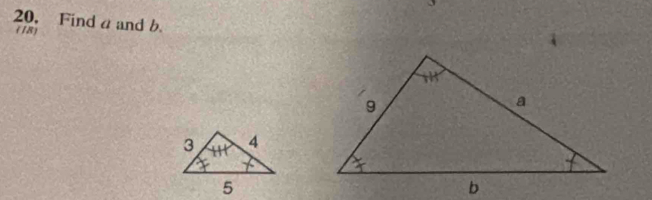 20, Find a and b. 
(18)