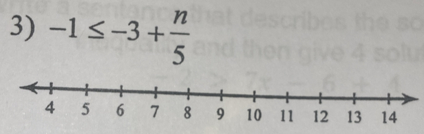 -1≤ -3+ n/5 