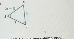 wo-column proof.