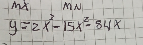 MN
y=2x^3-15x^2-84x