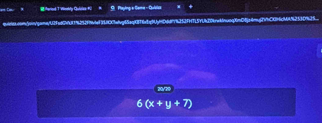 Solved: am Cou # Period 7 Weekly Quizizz #2 Playing a Game - Quizizz ...