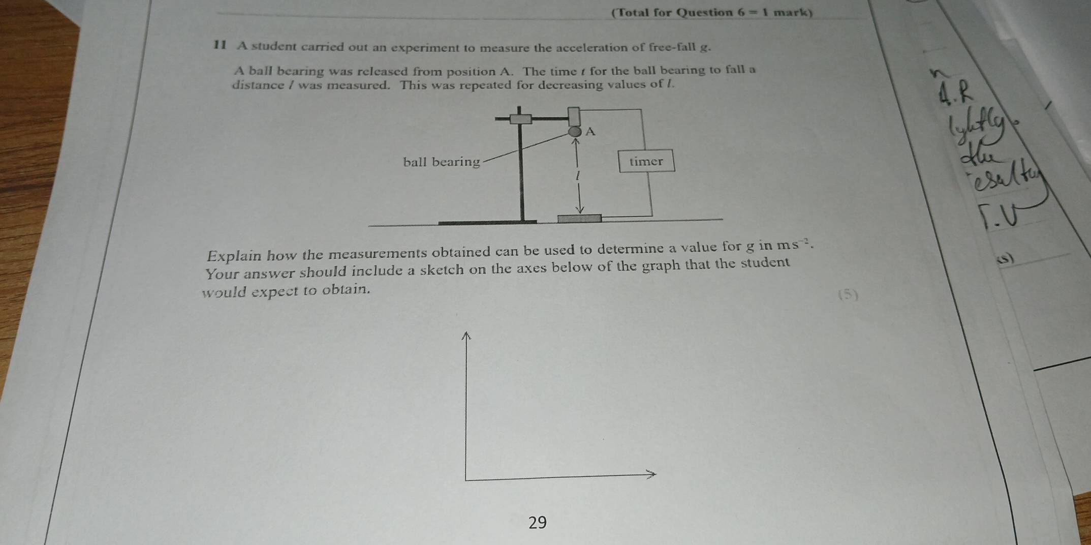 Solved: (Total for Question 6=1 mark) 11 A student carried out an ...
