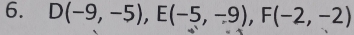 D(-9,-5), E(-5,-9), F(-2,-2)