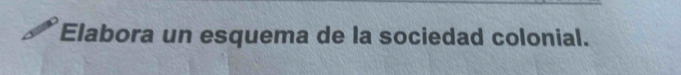 Elabora un esquema de la sociedad colonial.